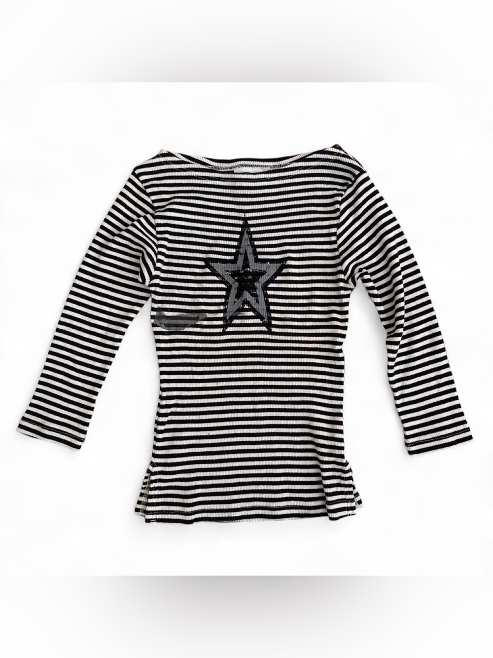 90’s vintage Hard Tail ribbed boat neck star print shirt